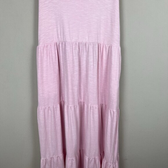 Old Navy Midi Dress Womens XL Tall Pink Tiered Slub-Knit Cami Swing Strappy Back - Picture 5 of 10